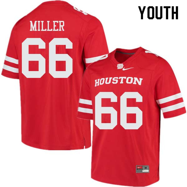 Youth #66 Cole Miller Houston Cougars College Football Jerseys Sale-Red